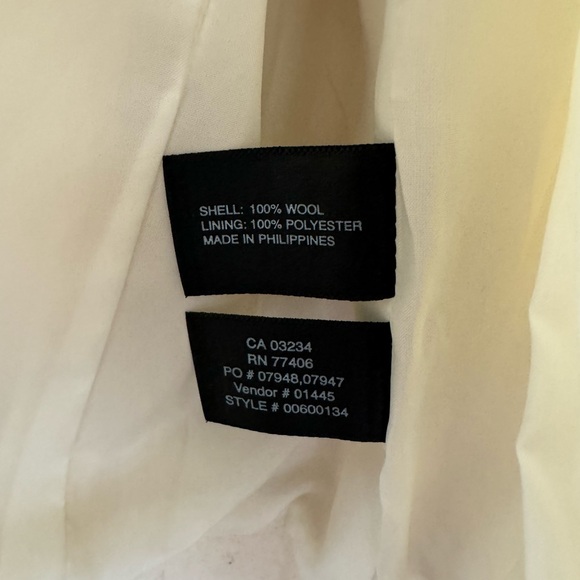 CLUB MONACO women’s ivory wool snap coat (M) - Picture 4 of 9